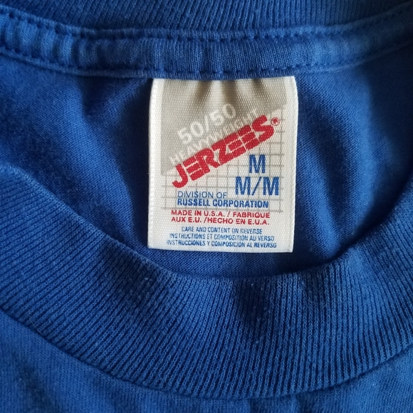 PePe Le Pew JERZEES Looney Tunes Men T Shirt Size Medium Blue Made in USA 50/50 - Picture 7 of 9